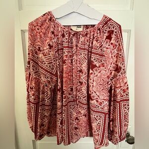 Savanna Jane Dark Coral Peach Cottage Peasant Top Woman Size 3X